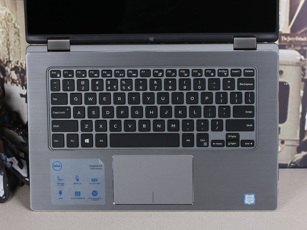 Dell Inspiron laptop full-size keyboard and touchpad