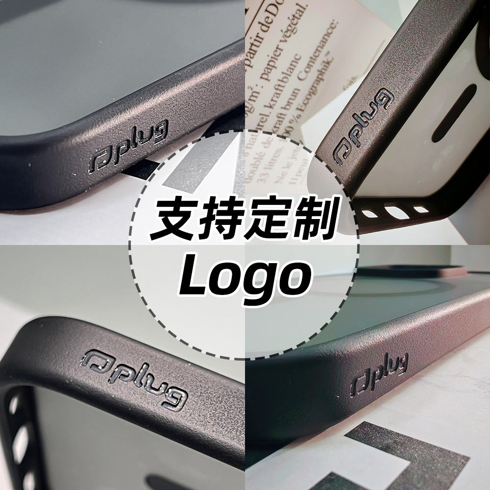 Cross-border application Apple 17 magnetic bracket mobile phone case 2-in-1 wireless magsafe anti-drop matte mobile phone case