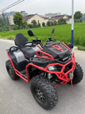 Red and black MADEMOTO four-wheel all-terrain vehicle ATV
